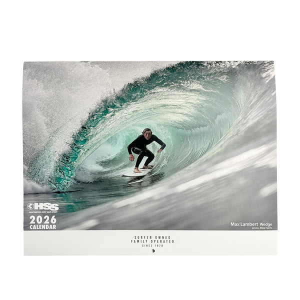 HSS 2026 Calendar cover of surfer on wave 