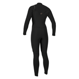 back view of women's chest zip wetsuit in black