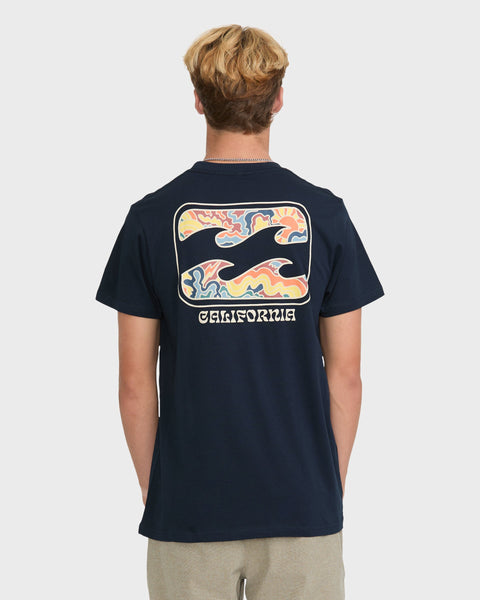 Billabong Crayon Wave Ca Basic Tee - NVY