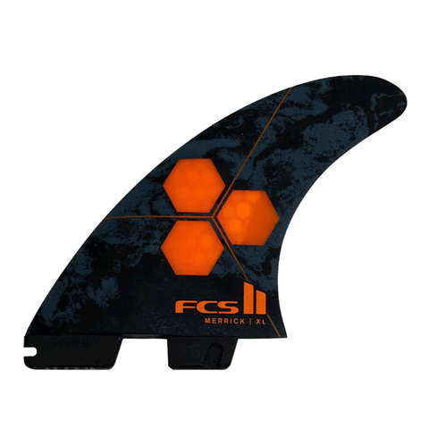 black and orange surf fin with Channel Islands logo