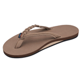 dark brown sandal with braided strap