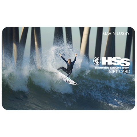 GIFT CARD WITH PICUTRE OF GAVIN LUSBY SURFING