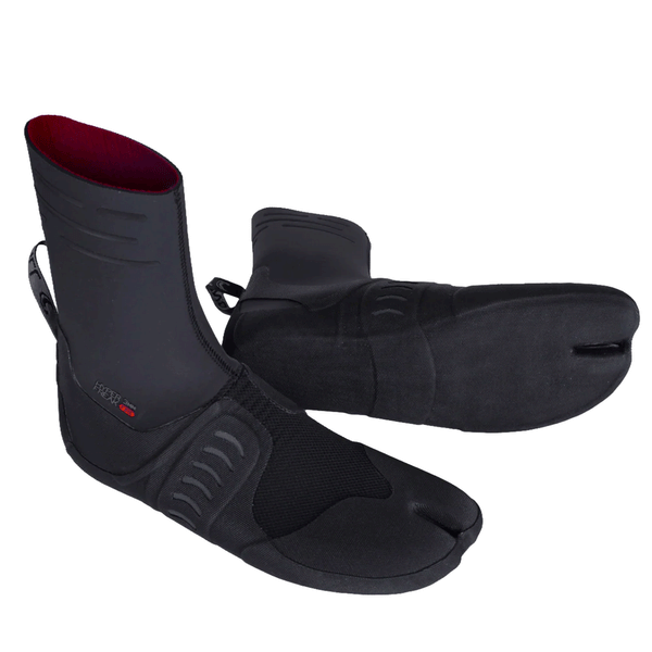 black wetsuit boots on a white background