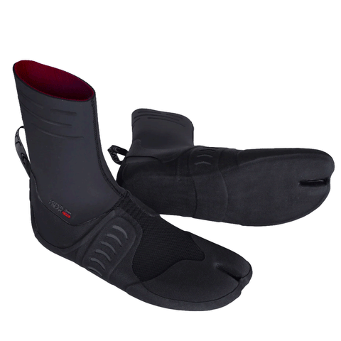 black wetsuit boots on a white background