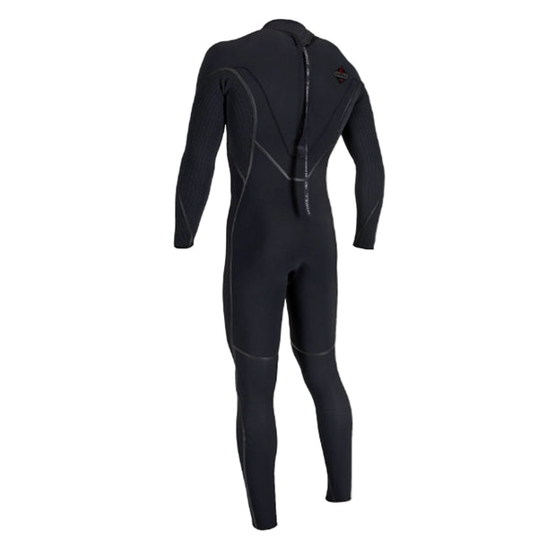 back of black wetsuit on white background