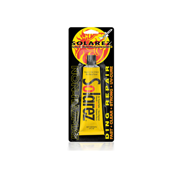Solarez car repair product packaging on a white background