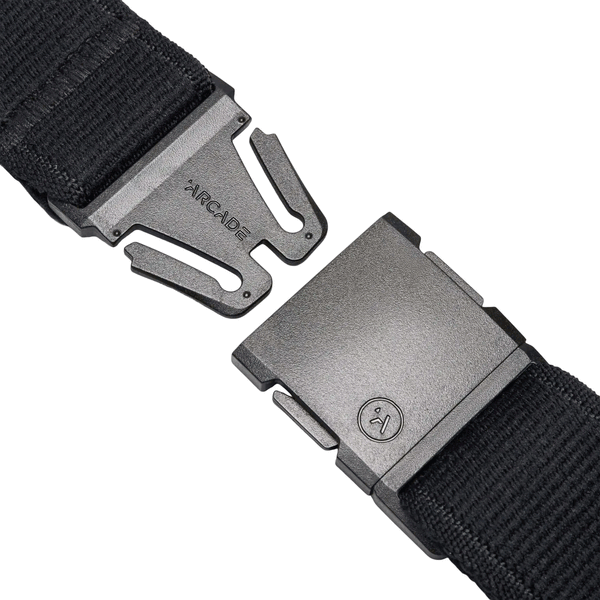 black elastic belt with plastic snap lock buckle
