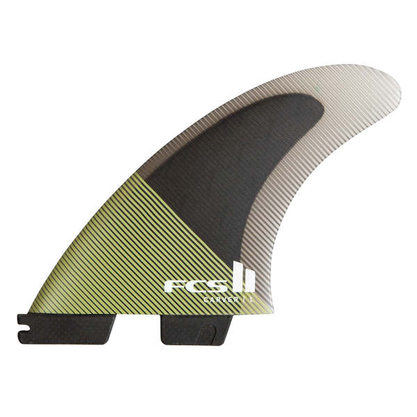 black and green surf fin on a white background