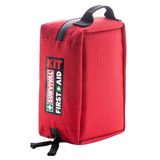 red survival kit bag with handle and zipper