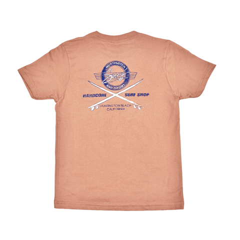 back of pink t shirt with blue HSS logo