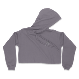 Gray cropped hoodie on a white background