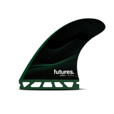 green and black surf fin on a white background