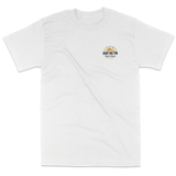 white t shirt with silhouette of HB Pier and the words huntington surf and sport
