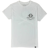 front t-shirt with logo of 2 surfboards and the words huntington beach california on chest
