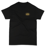 black t shirt with yellow HSS logo