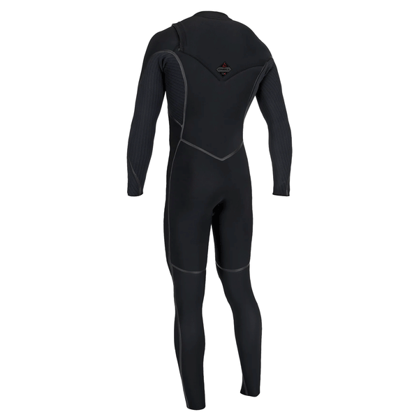 back of black wetsuit on white background