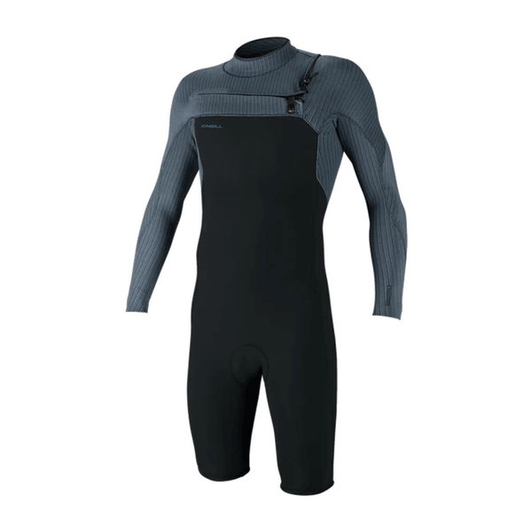  blue and black long sleeve spring wetsuit with chest zip