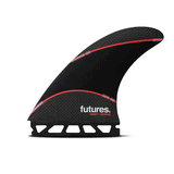 black and red surf fin with "futures" and "jordy" branding