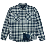 Blue and white plaid shirt on a white background