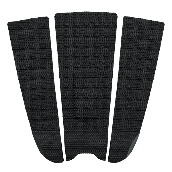 black 3 piece surf traction pad with arch and kick tail