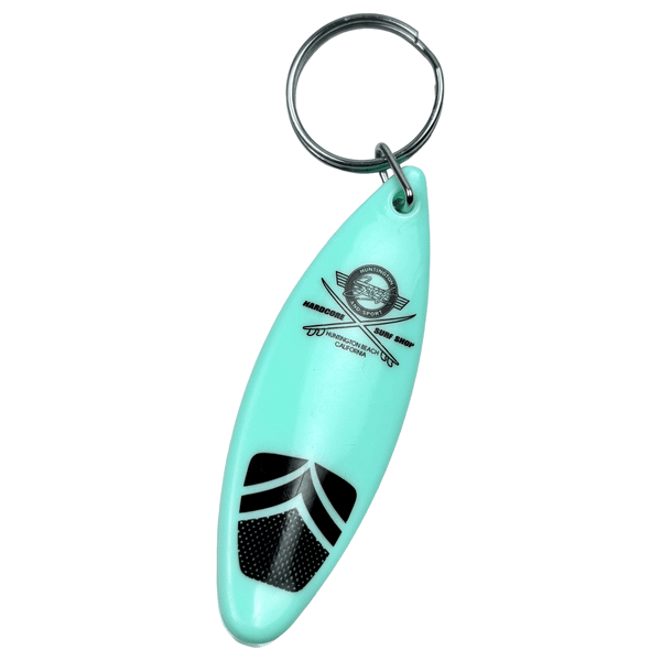 green bottle opener that looks like a surfboard