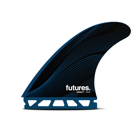 black and blue surf fin on a white background