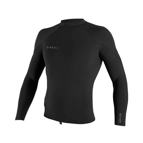 front of black long sleeve wetsuit jacket