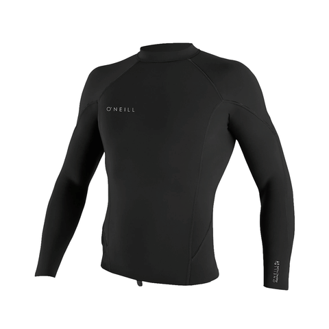 front of black long sleeve wetsuit jacket