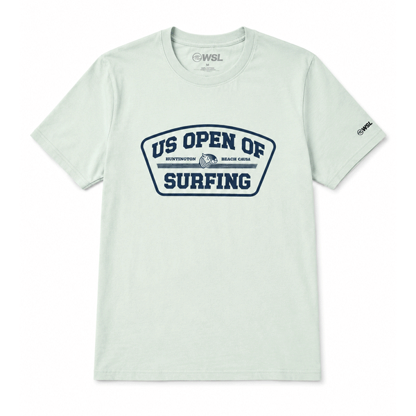 light green tshirt with grey US Open's Shield logo on white background
