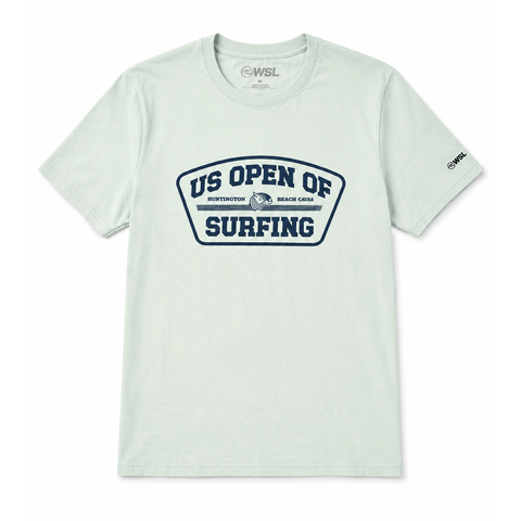 light green tshirt with grey US Open's Shield logo on white background