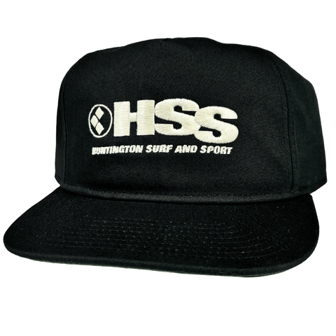 black hat with grey HSS logo stitched on the front