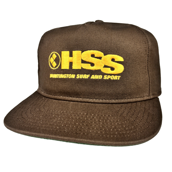 brown hat with orange HSS logo stitched on the front