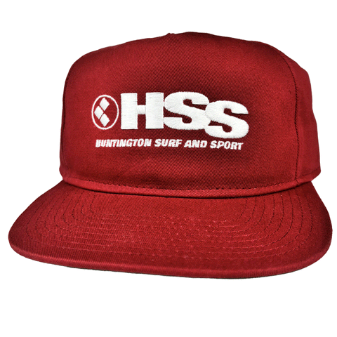 red hat with white HSS logo stitched on the front