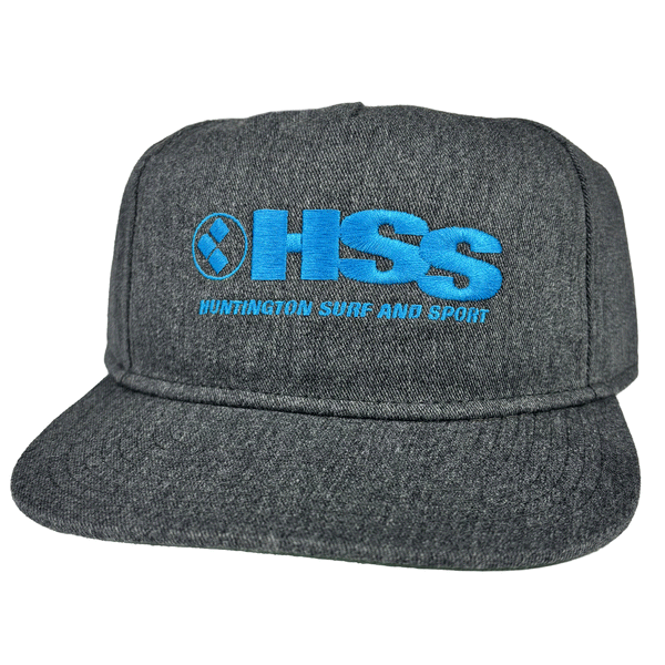 grey hat with blue stitched HSS logo