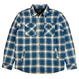 Blue and white plaid shirt on a white background