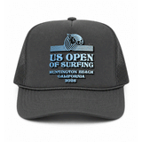 grey trucker hat with blue US Open logo on white background