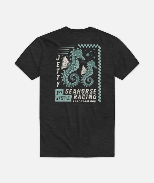Seahorse Racing Tee - Charcoal